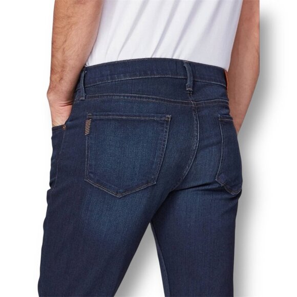 Paige Federal Men’s 33x26.5 Slim Straight Jeans Cellar Blue Denim521 Hemmed USA - Picture 16 of 16